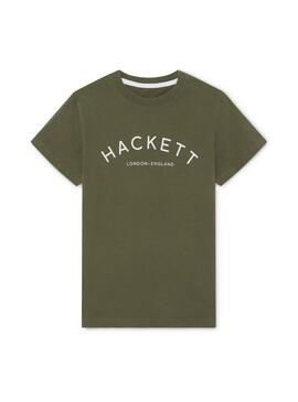 T-Shirt Hackett Basic Logo Grün für Junge