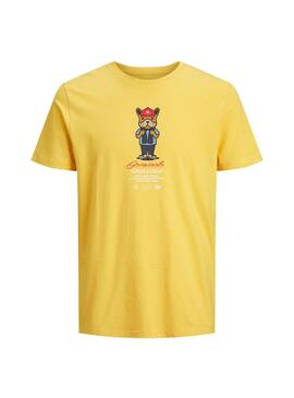 T-Shirt Jack and Jones Hund Gelb für Herren
