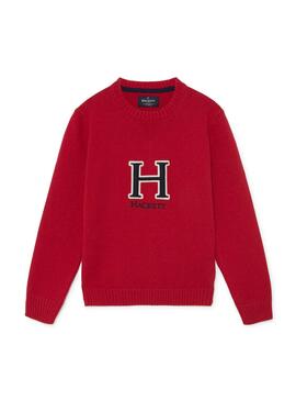 Pullover Hackett H Logo Rot für Junge