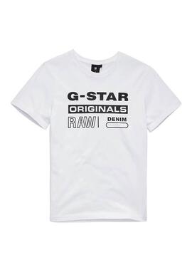 T-Shirt G Star Raw Originals Weiss für Junge