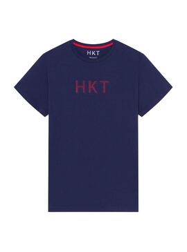 T-Shirt Hackett HKT Basic Blau Marineblau für Herren