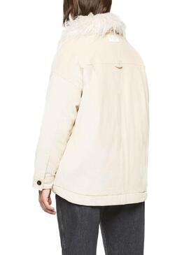 Jacke Pepe Jeans Dua Lipa Katy Cordstoff Beige Damen