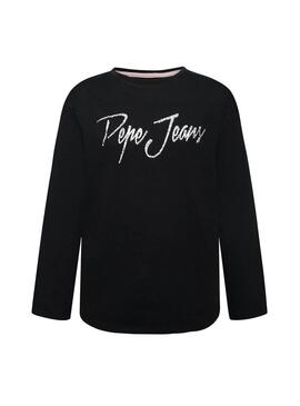 T-Shirt Pepe Jeans Elena Schwarz für Mädchen
