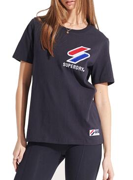 T-Shirt Superdry Sportstyle Schwarz für Damen