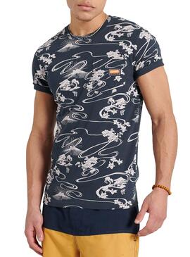 T-Shirt Superdry Pocket Marineblau für Herren