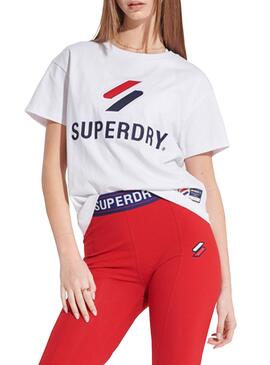 T-Shirt Superdry Sportstyle Classic Weiss Damen