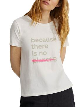 T-Shirt Ecoalf unterstrichen, weil Weiss Damen