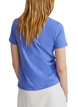 T-Shirt Ecoalf Underlined Because Blau für Damen