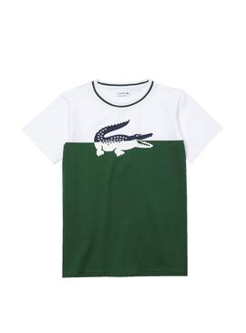 T-Shirt Lacoste Bicolor Print Grün für Junge