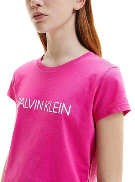 T-Shirt Calvin Klein Institutional Fucsia Mädchen