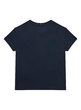 T-Shirt Tommy Hilfiger Multi Text Satin Marineblau