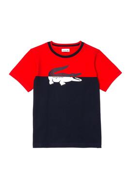 T-Shirt Lacoste Bicolor Print für Junge