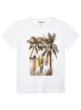 T-Shirt Mayoral Weekend Vibes Weiss für Junge