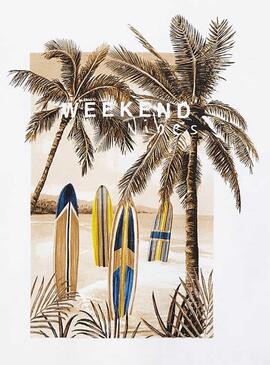 T-Shirt Mayoral Weekend Vibes Weiss für Junge