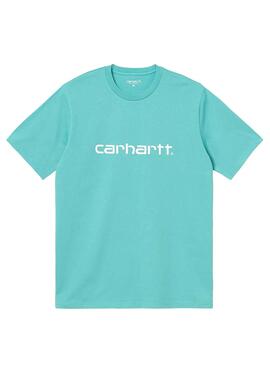 T-Shirt Carhartt-Skript Blau Claro für Herren