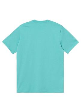 T-Shirt Carhartt-Skript Blau Claro für Herren