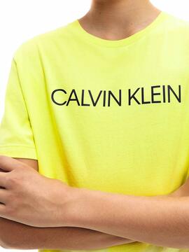T-Shirt Calvin Klein Institutional Gelb Junge