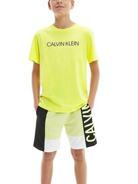 T-Shirt Calvin Klein Institutional Gelb Junge