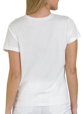 T-Shirt Naf Naf Hapiness Weiss für Damen