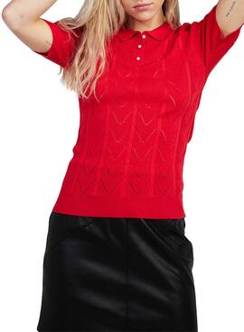 Polo Naf Naf Knitted Rot für Damen