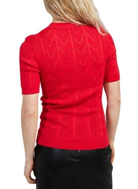 Polo Naf Naf Knitted Rot für Damen