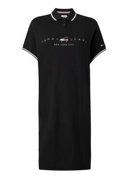Kleid Tommy Jeans Modern Logo Schwarz für Damen