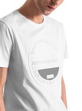T-Shirt Antony Morato Logo Streifen Weiss Herren