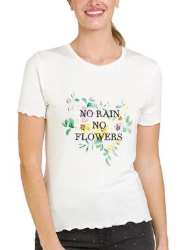 T-Shirt Naf Naf Flowers Weiss für Damen