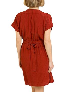 Kleid Naf Naf Rüschen Rot für Damen