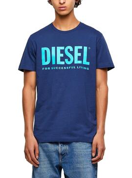 T-Shirt Diesel T-DIEGO-LOGO Blau für Herren